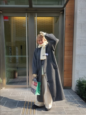 「アイテム（ステンカラーコート）」を使った、sayakaさん（レディース・161cm・30代）の冬コーディネート