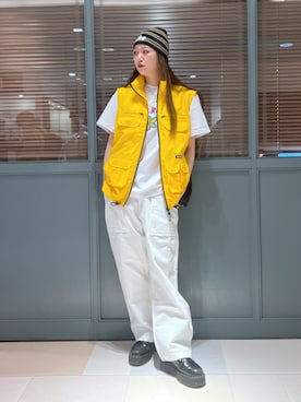 「XLARGE（エクストララージ）のアイテム（その他アウター）」を使った、江川史唯さん（レディース・168cm）の春コーディネート