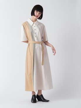 「ごきげんウィーク」｜「アイテム（シャツワンピース）」を使った、La SRIC officialさん（レディース・165cm）の春コーディネート