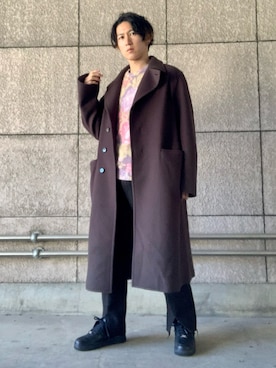 「marka（マーカ）のアイテム（スラックス）」を使った、5-keyさん（メンズ・172cm）の冬コーディネート
