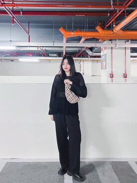 「PULL&BEAR（プルアンドベア）のアイテム（バッグ）」を使った、米さん（レディース・166cm）の春コーディネート