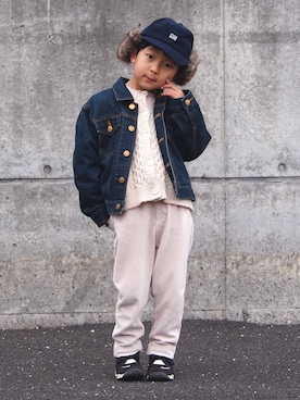 「Paul Smith（ポールスミス）のアイテム（デニムジャケット）」を使った、yu.さん（キッズ・130cm）の冬コーディネート