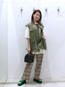 「アーミー」｜minaさん（レディース・155cm）の秋コーディネート
