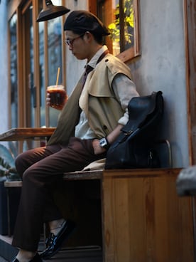「NANO universe（ナノユニバース）のアイテム」を使った、shogo🎩さん（メンズ・167cm）の秋コーディネート
