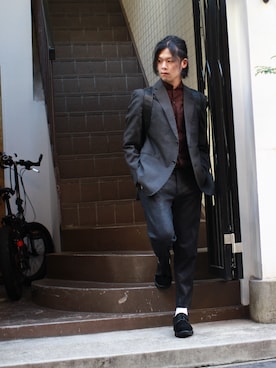 「アイテム（スラックス）」を使った、shogo🎩さん（メンズ・167cm・30代）の秋コーディネート