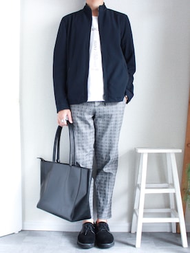 「残暑コーデ」｜「アイテム（ジャケット/アウター）」を使った、shogo🎩さん（メンズ・167cm）の秋コーディネート