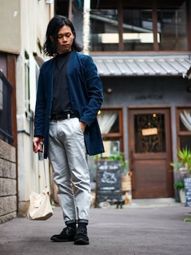「NICOLE CLUB FOR MEN（ニコルクラブフォーメン）のデニムサージアラカルトライトアウター（その他アウター、その他）」を使った、shogo🎩さん（メンズ・167cm）の春コーディネート