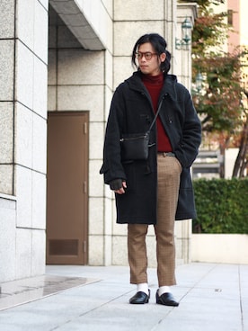 「アイテム（ダッフルコート）」を使った、shogo🎩さん（メンズ・167cm）の冬コーディネート