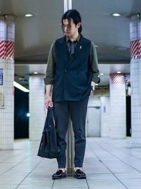「EDIFICE（エディフィス）のアイテム」を使った、shogo🎩さん（メンズ・167cm）の春コーディネート
