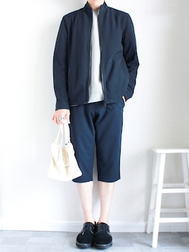 「セットアップ風」｜「アイテム（ブルゾン）」を使った、shogo🎩さん（メンズ・167cm）の夏コーディネート