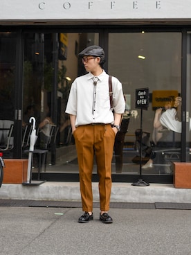 「アイテム（ハンチング/ベレー帽）」を使った、shogo🎩さん（メンズ・167cm）の夏コーディネート