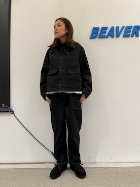 「Gramicci（グラミチ）のアイテム」を使った、もぎさん（レディース・153cm）の冬コーディネート