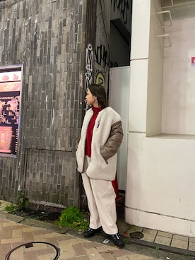 「MANASTASH（マナスタッシュ）のアイテム（ブルゾン）」を使った、もぎさん（レディース・153cm）の冬コーディネート
