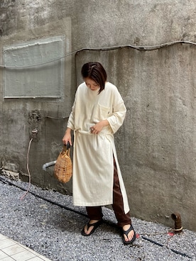 「MANASTASH（マナスタッシュ）のアイテム（ワンピース/ドレス）」を使った、もぎさん（レディース・153cm）の夏コーディネート