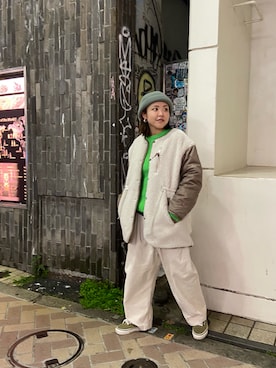 「MANASTASH（マナスタッシュ）のアイテム（ブルゾン）」を使った、もぎさん（レディース・153cm）の冬コーディネート
