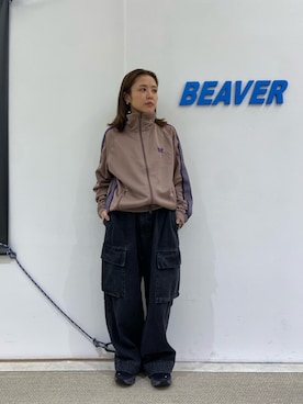 「ジャージ」｜「アイテム（スニーカー）」を使った、もぎさん（レディース・153cm）の秋コーディネート