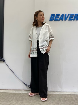 「アイテム（ベルト）」を使った、もぎさん（レディース・153cm）の夏コーディネート