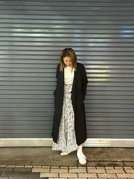 「MANASTASH（マナスタッシュ）のアイテム（ステンカラーコート）」を使った、もぎさん（レディース・153cm）の春コーディネート