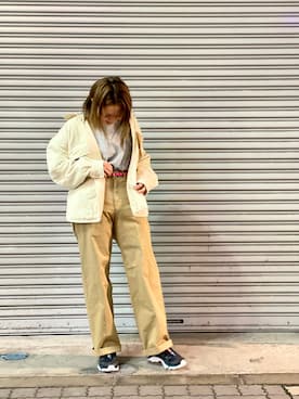 「MANASTASH（マナスタッシュ）のアイテム（ジャケット/アウター）」を使った、もぎさん（レディース・153cm）の冬コーディネート