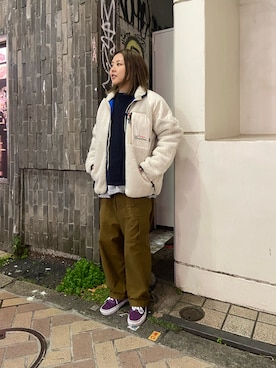 「MANASTASH（マナスタッシュ）のアイテム（ブルゾン）」を使った、もぎさん（レディース・153cm）の冬コーディネート