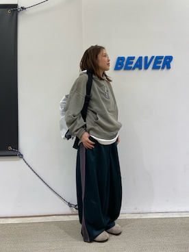 「アイテム（メッセンジャーバッグ）」を使った、もぎさん（レディース・153cm）の秋コーディネート