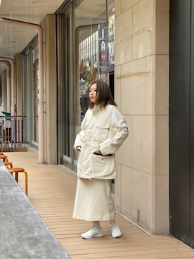 「MANASTASH（マナスタッシュ）のアイテム（スカート）」を使った、もぎさん（レディース・153cm）の冬コーディネート