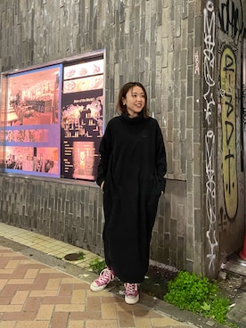 「MANASTASH（マナスタッシュ）のアイテム（ワンピース/ドレス）」を使った、もぎさん（レディース・153cm）の冬コーディネート