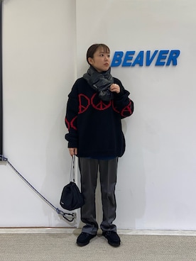 「needles トラックパンツ」｜もぎさん（レディース・153cm）の冬コーディネート
