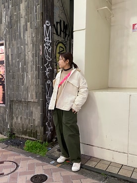 「MANASTASH（マナスタッシュ）のアイテム（PC・スマホグッズ/家電）」を使った、もぎさん（レディース・153cm）の冬コーディネート