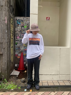 「and wander（アンドワンダー）のアイテム」を使った、もぎさん（レディース・153cm）の夏コーディネート