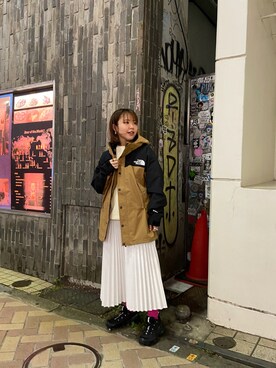 「アイテム（マウンテンパーカー）」を使った、もぎさん（レディース・153cm）の秋コーディネート