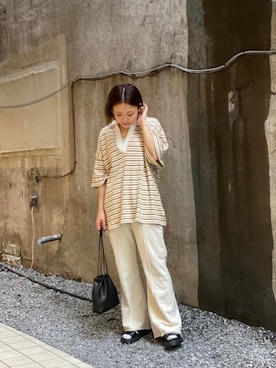 「MASTER&Co（マスターアンドコー）のアイテム（バッグ）」を使った、もぎさん（レディース・153cm）の夏コーディネート