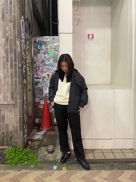 「MANASTASH（マナスタッシュ）のアイテム（ブルゾン）」を使った、もぎさん（レディース・153cm）の冬コーディネート