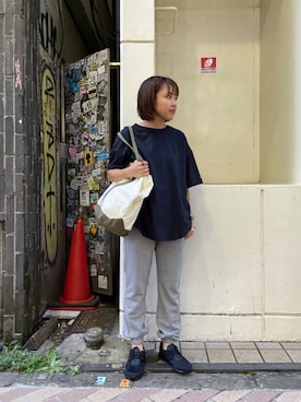 「MANASTASH（マナスタッシュ）のアイテム（バッグ）」を使った、もぎさん（レディース・153cm）の夏コーディネート