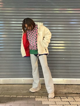 「MANASTASH（マナスタッシュ）のアイテム（ジャケット/アウター）」を使った、もぎさん（レディース・153cm）の秋コーディネート