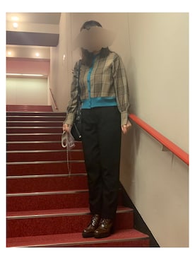 「Ameri（アメリ）のアイテム（カーディガン/ボレロ）」を使った、maiK☺︎さん（レディース・163cm）の秋コーディネート