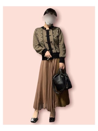 美品UND HERRINGBONE JACQUARD KNIT CARDIGAN Ameri（アメリ）の「UND HERRINGBONE JACQUARD KNIT CARDIGAN