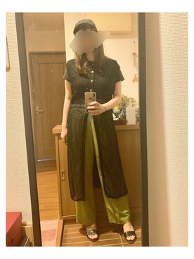 「AMERI」｜「アイテム（帽子）」を使った、maiK☺︎さん（レディース・163cm）の夏コーディネート
