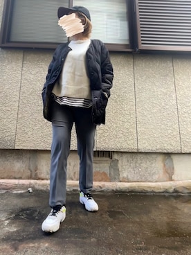 「Abercrombie&Fitch（アバークロンビーアンドフィッチ）のアイテム（帽子）」を使った、s o nさん（レディース・149cm）の冬コーディネート