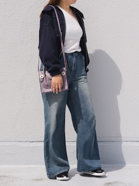 「CARVING TRIBES（カービングトライブス）のアイテム」を使った、Esmeralda（エスメラルダ）さん（レディース・166cm）の夏コーディネート