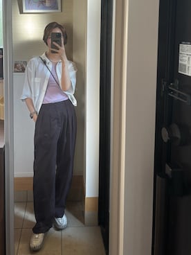 「アイテム（チノパンツ）」を使った、KOTAさん（レディース・162cm）の夏コーディネート