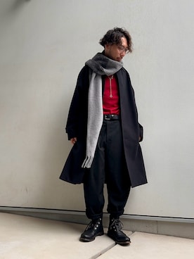 「アイテム（ニット/セーター）」を使った、taizouさん（メンズ・174cm・40代）の冬コーディネート