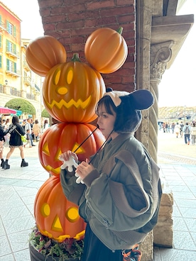 「アイテム（MA-1）」を使った、u  さん（レディース・152cm・20代）の冬コーディネート