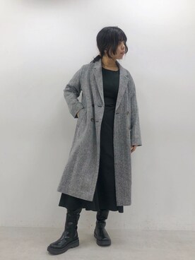 「one after another NICE CLAUP（ワンアフターアナザーナイスクラップ）のアイテム（チェスターコート）」を使った、トリウミユカ(骨格ストレート/イエベ秋)さん（レディース・166cm）の秋コーディネート