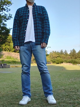 「SUPERGA（スペルガ）のアイテム」を使った、ひろやすさん（メンズ・170cm）の春コーディネート