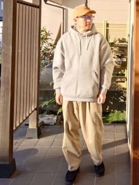 「アイテム（モカシン/デッキシューズ）」を使った、ひろやすさん（メンズ・170cm）の秋コーディネート