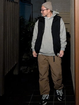 「MOSCOT（モスコット）のアイテム」を使った、ひろやすさん（メンズ・170cm）の冬コーディネート