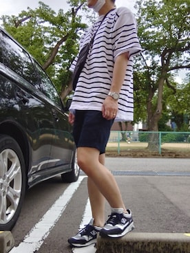 「NEW BALANCE（ニューバランス）のM1500（スニーカー）」を使った、ひろやすさん（メンズ・170cm）の夏コーディネート