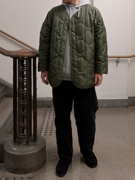 「アイテム（モカシン/デッキシューズ）」を使った、ひろやすさん（メンズ・170cm）の冬コーディネート