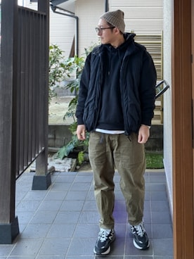 「MOSCOT（モスコット）のアイテム」を使った、ひろやすさん（メンズ・170cm）の冬コーディネート